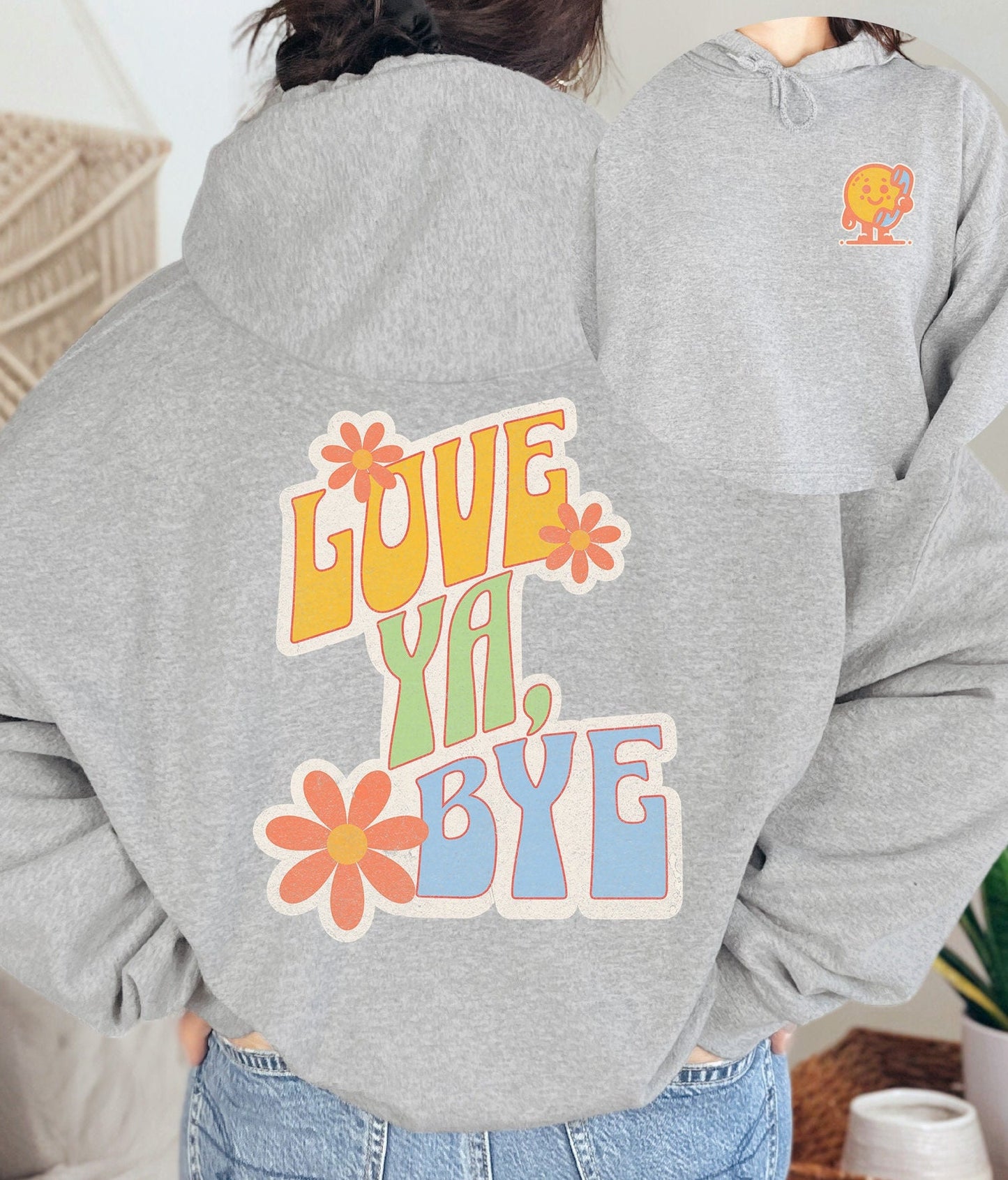 Love ya bye sweatshirt, retro sweatshirt, unisex sweatshirt, 70s vintage sweatshirt, gildan sweatshirt