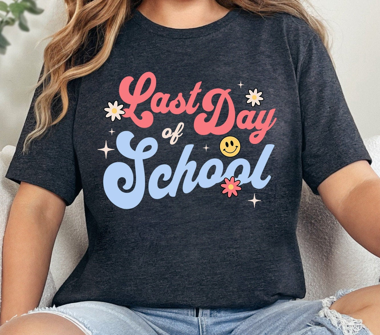 Last Day of School, Bella and Canvas Youth/Adult shirts, Retro Youth shirt, Teacher Gift, Graduation Shirt, End of School Shirt,