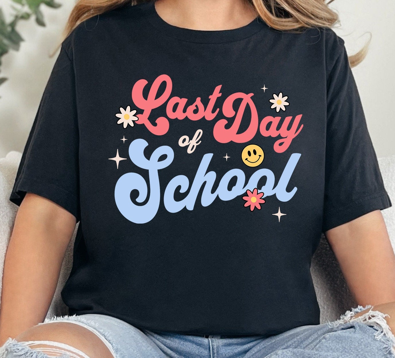 Last Day of School, Bella and Canvas Youth/Adult shirts, Retro Youth shirt, Teacher Gift, Graduation Shirt, End of School Shirt,