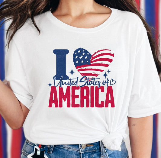 I heart United States of America Shirt American Flag Heart Shirt America USA 4th of July Memorial Day Tee Toddler Youth Shirt Patriotic