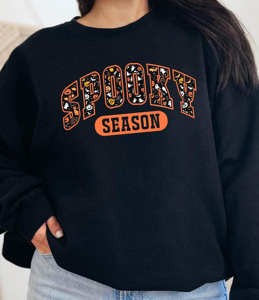 Spooky Season Crewneck Halloween Spooky Season T-Shirt Youth and adult Spooky Shirt Halloween Ghost pumpkin season Crewneck