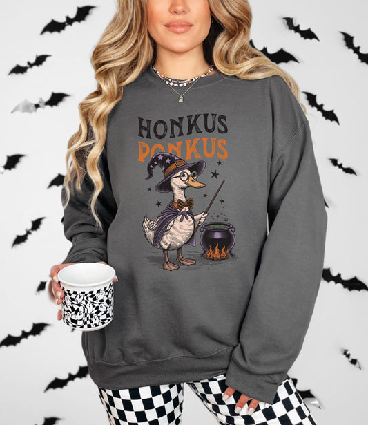 Honkus Ponkus Sweatshirt Halloween Sweatshirt Cute Funny Halloween Shirt Duck Sweatshirt for Women